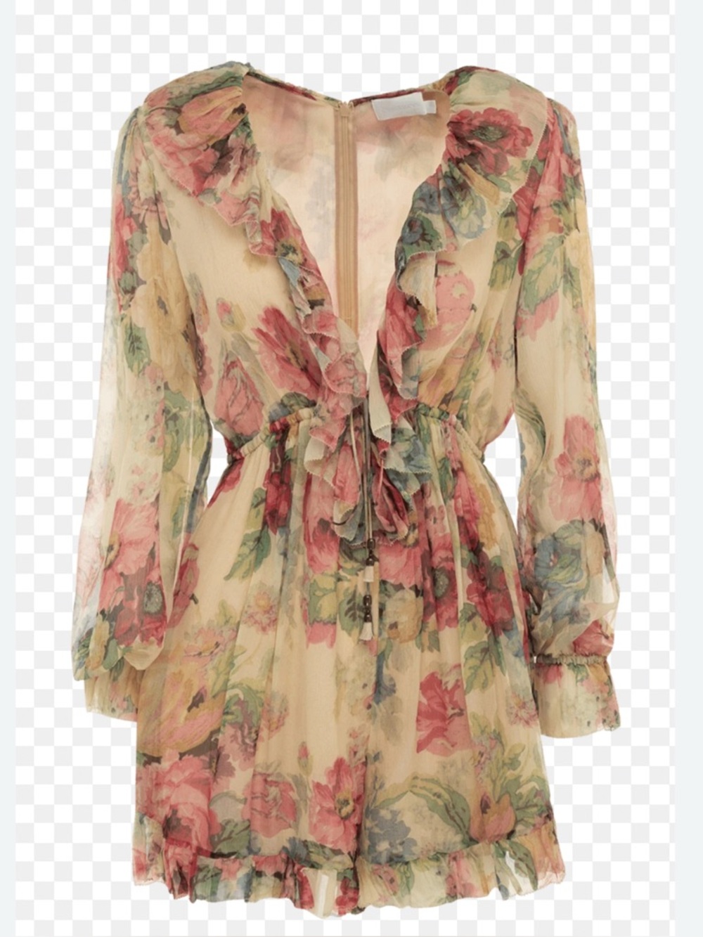 Zimmermann style OPT women’s long sleeve mini  summer dress size M - Picture 13 of 16